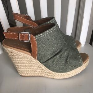Olive green wedges